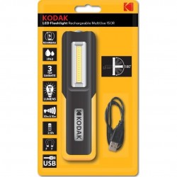 LINTERNA LED KODAK RECARGABLE USB MULTIUSE 150R 150/60 LUMENES