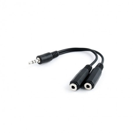 Cable Audio JACK 3,5 M a 2xJACK 3,5 H 15cm 3GO