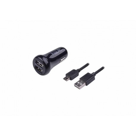 CARGADOR DUA DE COCHE CABLE MICRO USB 5V 2.1A NEGRO HAVIT