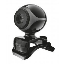 TRUST WEBCAM CON MICROFONO EXIS 640X480 USB 2.0 CON PINZA AJUSTABLE NEGRA / PLATA