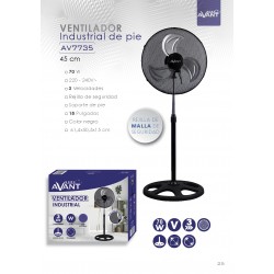 VENTILADOR INDUSTRIAL DE PIE 3 VELOCIDADES 70W AVANT