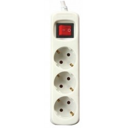 REGLETA 3 TOMAS 1.5m PROTECCION CON INTERRUPTOR BLANCO SILVER