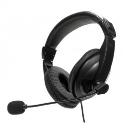 AURICULARES FLEXIBLE + MICROFONO NEGRO JACK 3,5 OMEGA FIESTA