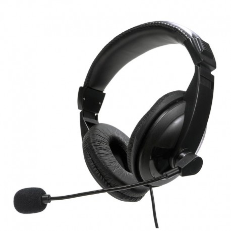 AURICULARES FLEXIBLE + MICROFONO NEGRO JACK 3,5 OMEGA FIESTA