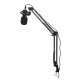 MICROFONO GAMING TUBE USB/JACK + BRAZO METAL MECANICO + SOPORTE AMORTIGUADOR DE VIBRACIONES+ FILTRO ESPONJA POP NEGRO OMEGA VARR