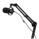 MICROFONO GAMING TUBE USB/JACK + BRAZO METAL MECANICO + SOPORTE AMORTIGUADOR DE VIBRACIONES+ FILTRO ESPONJA POP NEGRO OMEGA VARR