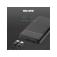 POWER BANK 10000mAh POLYMER ABS NEGRO 2USB 1TYPE-C 1 MICROUSB PLATINET