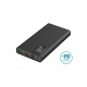 POWER BANK 10000mAh POLYMER NEGRO 2USB 1TYPE-C 1 MICROUSB PLATINET