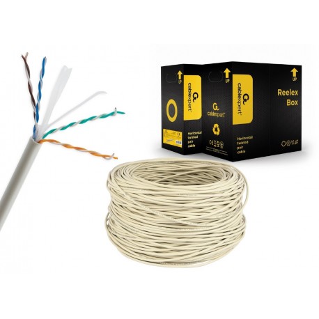 BOBINA CABLE RIGIDO RED UTP CCA- 30% RIGIDO AWG24 CAT6 305Mtrs CABLEXPERT