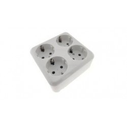 BASE CUADRUPLE SUPERFICIE ENCHUFE SCHUKO IP20 
