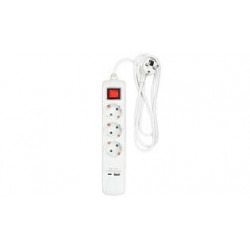 REGLETA 3 TOMAS + USB-A + USB-C 3A 1.5M 3X1,5MM INTERRUPTOR CON PROTECCION 