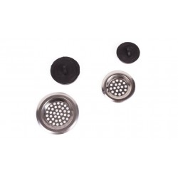 FILTRO COLADOR DESAGÜE ACERO INOX. + TAPON (GRANDE 7,6CM /4,7CM + PEQUEÑO 6,1CM /3,5CM) (PACK 2)