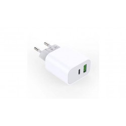 CARGADOR ENCHUFE USB TIPO-C & USB-A 20W BLANCO BENSON