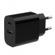 CARGADOR RAPIDO POWER DELIVERY 2 PUERTOS TIPO-C 20W + USB NEGRO GEMBIRD