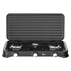 COCINA PORTATIL DE GAS BUTANO Y PROPANO 3 FUEGOS THULOS