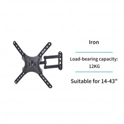 SOPORTE TV PLEGABLE- ARTICULADO Y GIRATORIO 14"-43" 12KG. UNICO