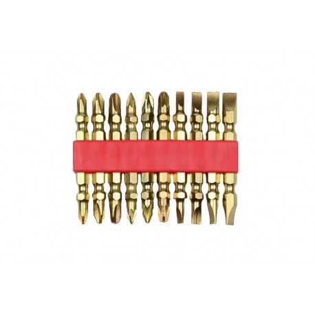 JUEGO PUNTAS DOBLES PARA ATORNILLADOR ACERO AL CARBONO 10 PIEZAS