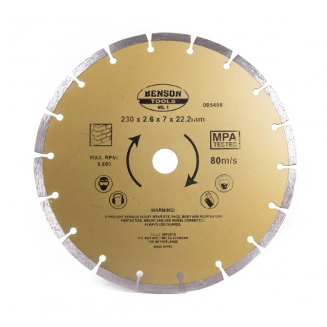 DISCO DE CORTE DIAMANTE Ø 230MM SEGMENTADO PIEDRA/LADRILLO/HORMIGON