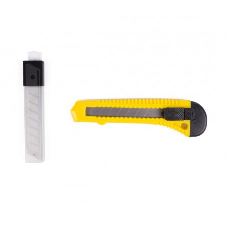 CUTTER ECONOMICO 18 MM + 10 HOJAS DE REPUESTO