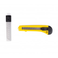CUTTER ECONOMICO 9 MM + 10 HOJAS DE REPUESTO