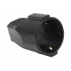 CLAVIJA DE GOMA HEMBRA C/TOMA TIERRA SCHUKO 16A NEGRO LEDECOR