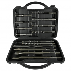 JUEGO DE 3 CINCELES + 11 BROCAS TALADRO SDS-PLUS