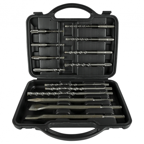 JUEGO DE 3 CINCELES + 11 BROCAS TALADRO SDS-PLUS